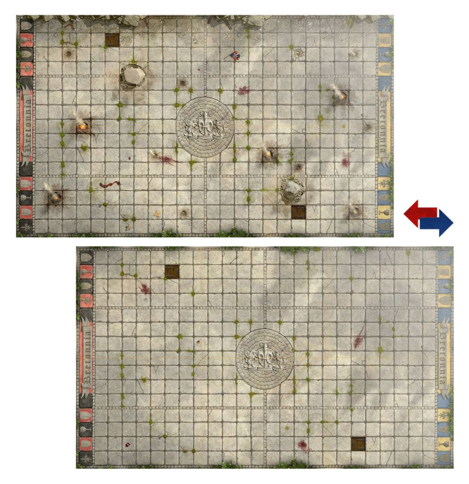 Preview: Warhammer - Blood Bowl: Bretonnian Pitch: Double-Sided Pitch and Dugouts