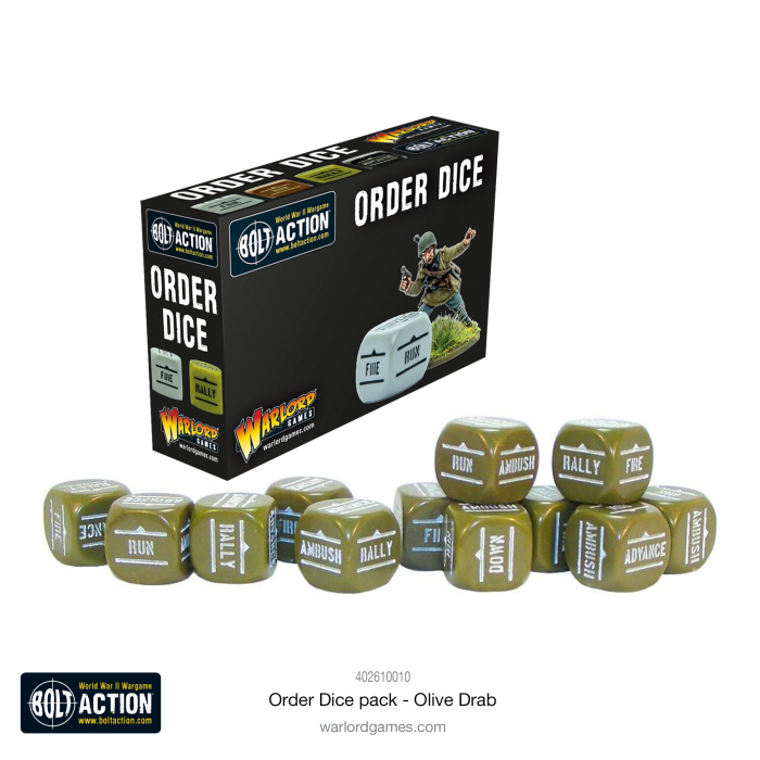 Bolt Action – Orders Dice – Olive Drab