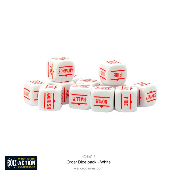 Bolt Action – Orders Dice – Weiß
