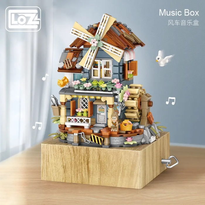 LOZ®1239 - Spieluhr mit Windmühle