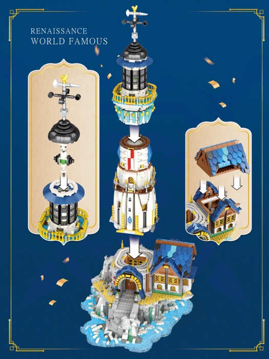 Preview: Reobrix®66028 - Mittelalterlicher Leuchtturm - European Century Lighthouse