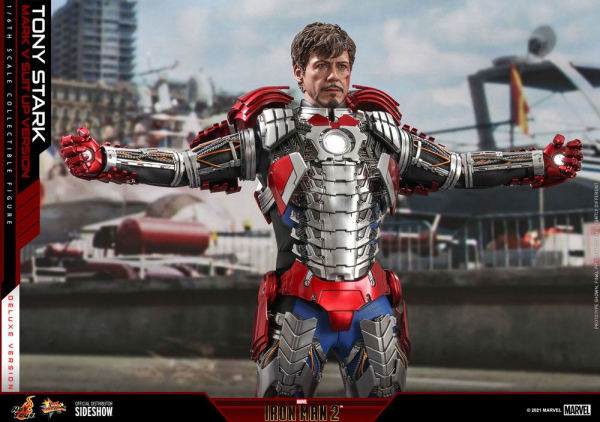 Hot Toys Iron Man 2 Movie Masterpiece Actionfigur 1/6 Tony Stark (Mark V Suit Up Version)