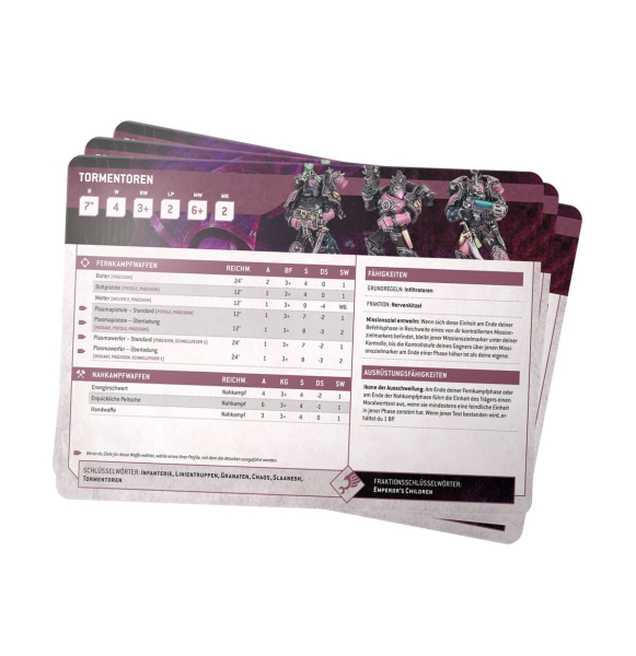 Warhammer®-40.000: Emperor’s Children - Datenblattkarten: Emperor's Children