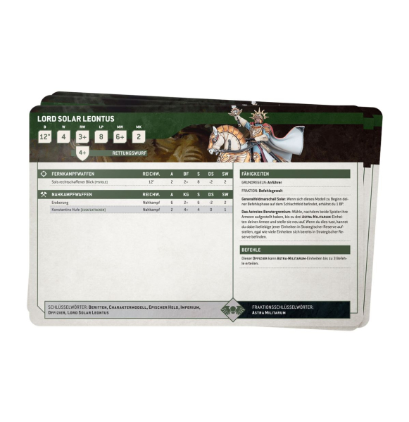 Warhammer®-40.000: Datenblattkarten des Astra Militarum (Deutsch)